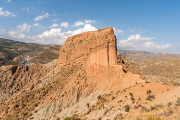 Fototapeta na wymiar mountainous and eroded landscape in southern Spain