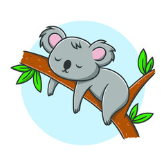 Koala Animal Drawing Cartoon. Marsupial Mammal Mascot Vector Illustration. Jungle Mammal Cute Character