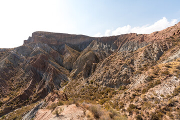 mountainous and eroded landscape in southern Spain