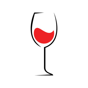 abstract red wine icon logo