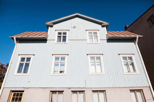 old house with sky and windows in Finland