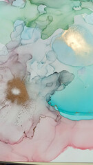 Fototapeta premium Alcohol Ink Texture. Art Effect Ancient Print.