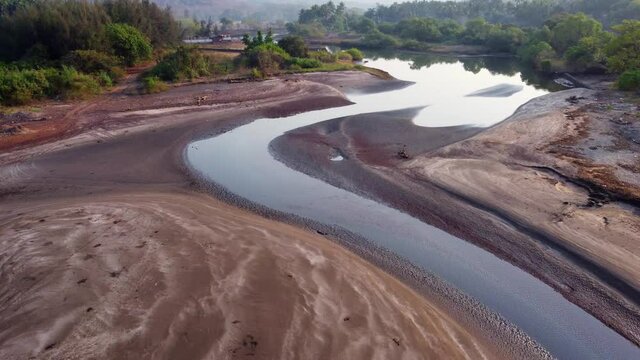 Aerial footage of Ladghar beach at Dapoli, located 200 kms from Pune on the West Coast of Maharashtra India.