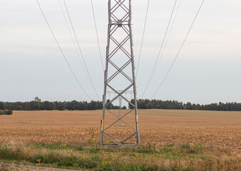 power lines in the field