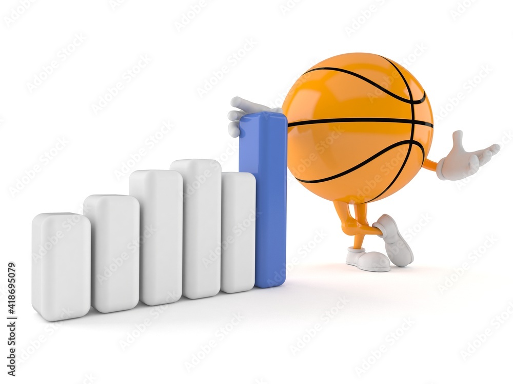 Wall mural basketball character with chart