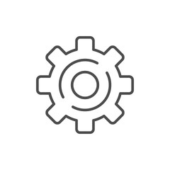 Cogwheel line icon or mechanical concept