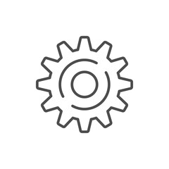 Cogwheel line icon or mechanical concept