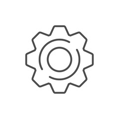 Cogwheel line icon or mechanical concept