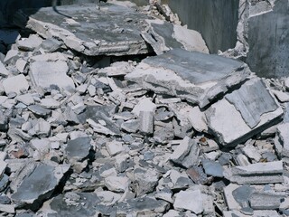 The ground was cracked because of being hit.