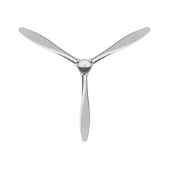 iron airplane propeller with 3 blades. Vector isolated on white background