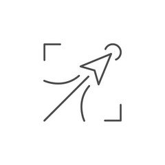 Path to aim line outline icon
