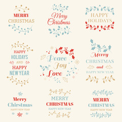 Christmas typographic elements