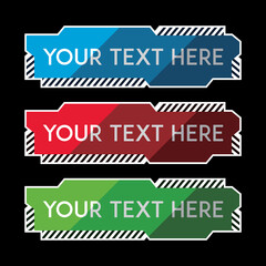 banner set, text box, title box, speech text, speech title, frame text, frame title, text border, title border