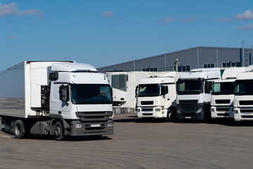 Truck fleet at the logistics center