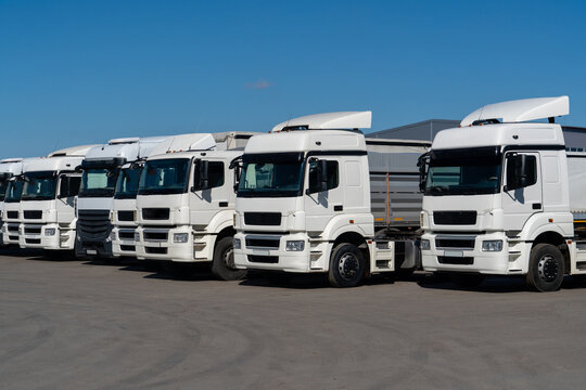 Truck fleet at the logistics center