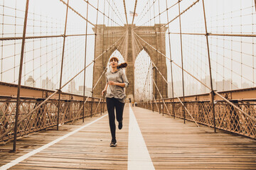 Running on Brooklyn bridge