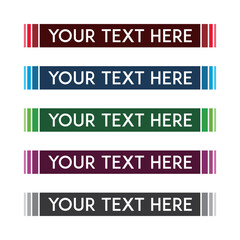Fototapeta premium banner set, text box, title box, speech text, speech title, frame text, frame title, text border, title border