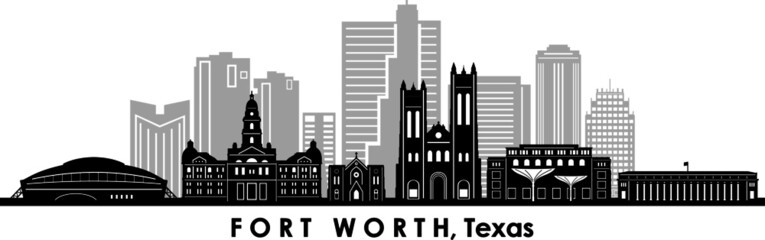 FORT WORTH Texas USA City Skyline Vector
- 418702033