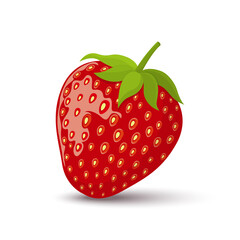 Strawberry Sweet fruit flat style, Strawberry icon isolated on White background, vector illustration.