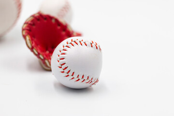 Baseball is on white background