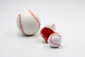 Baseball is on white background
