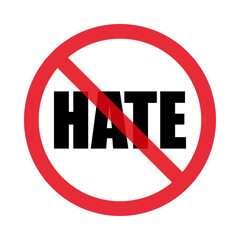 There is no hatred. Stop hatred and protest. Isolated on white background. Flat style. Vector