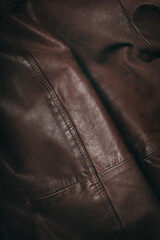 Brown leather background.