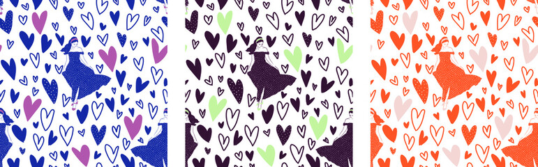 vector girls seamless print design.