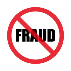 No Fraud Sign. Isolated on white background. Flat style. Vector