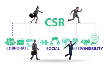 Concept of CSR - corporate social responsibility with businessma