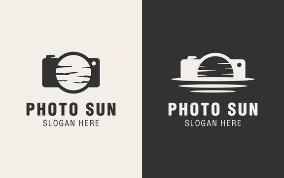 Camera and sun logo template suitable for travel companies
