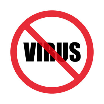 Stop the virus. No bacteria vector symbol. Isolated on white background. Flat style. Vector