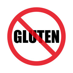 No gluten sign . Isolated on white background. Flat style. Vector