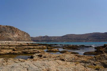 Fototapeta na wymiar the shores of the Imeri Gramvousa island (Crete, Greece)