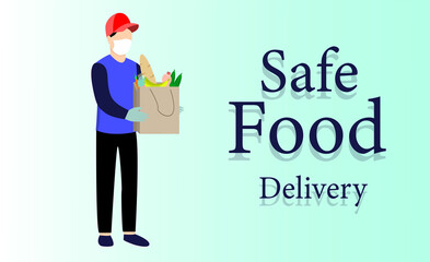 Safe delivery of food by courier. Protection against coronavirus infection,