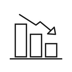 icon business chart with down arrow