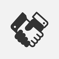 black handshake icon. background for business and finance