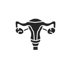 Female reproductive system glyph black icon. Sign for web page, mobile app, button, logo