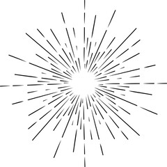 Obraz premium starburst hand drawn, vintage radial starburst, abstract line sunshine vector collection