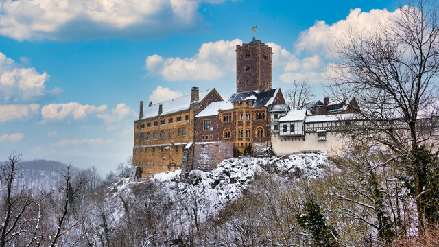 Die Wartburg im Thüringer Wald bei Eisenach, Thüringen, ist Unesco Weltkulturerbe 
