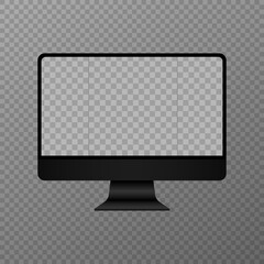 monitor with a blank screen. monitor on a transparent background. blank screen for posting ads.