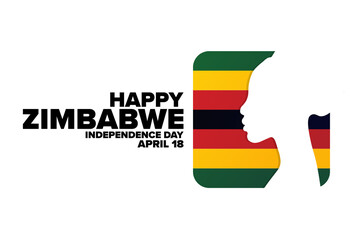 Fototapeta premium Happy Zimbabwe Independence Day. April 18. Holiday concept. Template for background, banner, card, poster with text inscription. Vector EPS10 illustration.