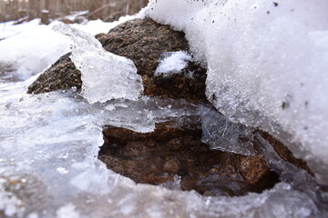 Macro ice. National park Harz. Germany.