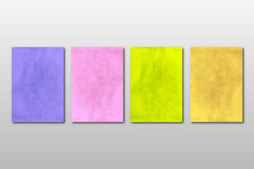 Set of creative minimalist hand painted Wedding Invitation With abstract watercolor arts background