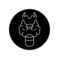 Thyroid gland black glyph icon. Pictogram for web page, mobile app, promo. Editable stroke.