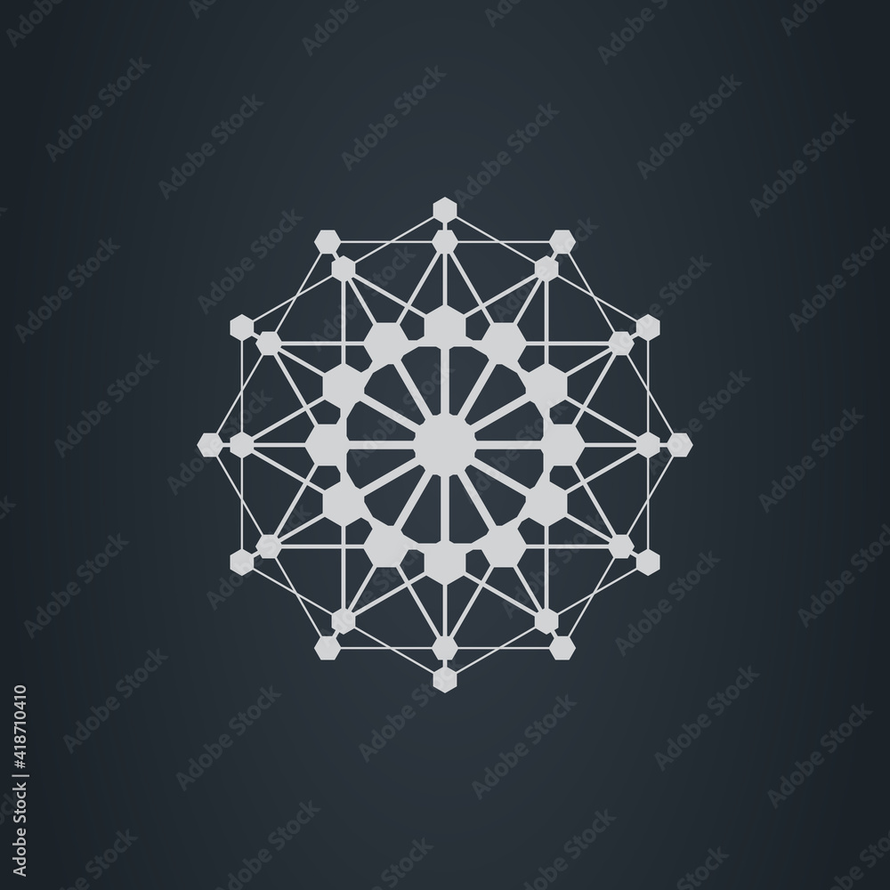 Poster modern stylish logo. abstract design element with triangles and rhombuses. vector logotype template.