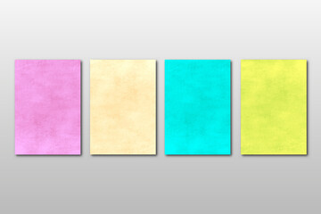 Set of creative minimalist hand painted Wedding Invitation With abstract watercolor arts background