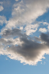 View of the sky with clouds on a late winter afternoon