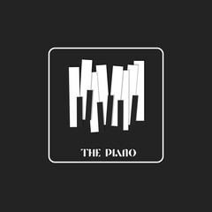 vector logo design illustration piano musical instrument, world music day celebration, portable record player