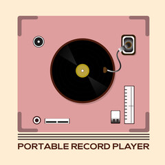 vector logo design illustration piano musical instrument, world music day celebration, portable record player